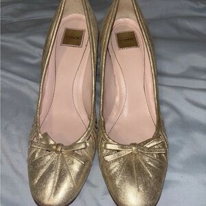 Coach Women's Tasha Gold Heels Shoes Gold Size 7